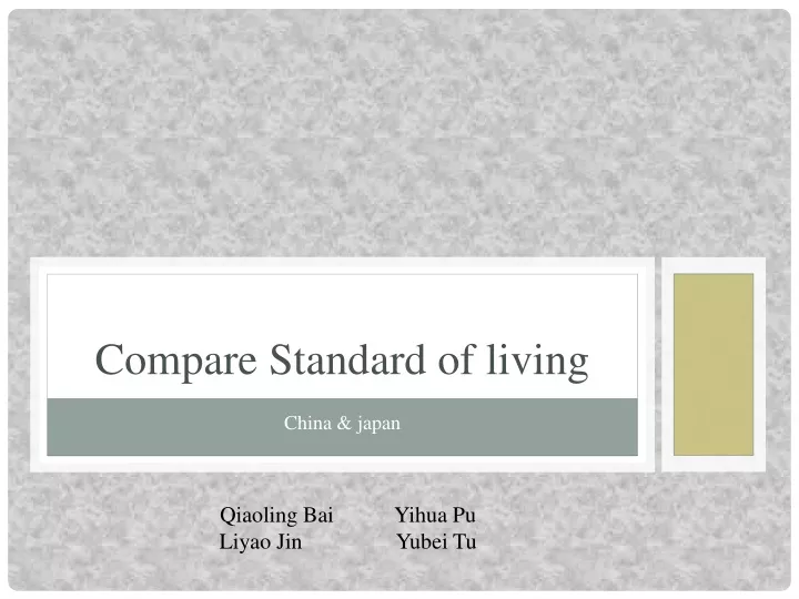 compare standard of living