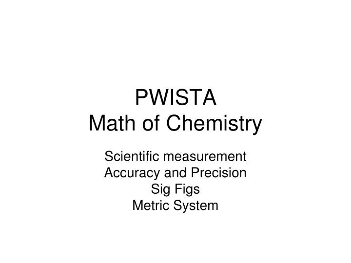 pwista math of chemistry