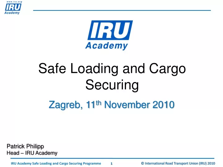 safe loading and cargo securing