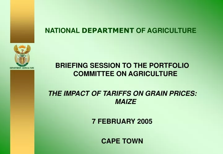 national department of agriculture