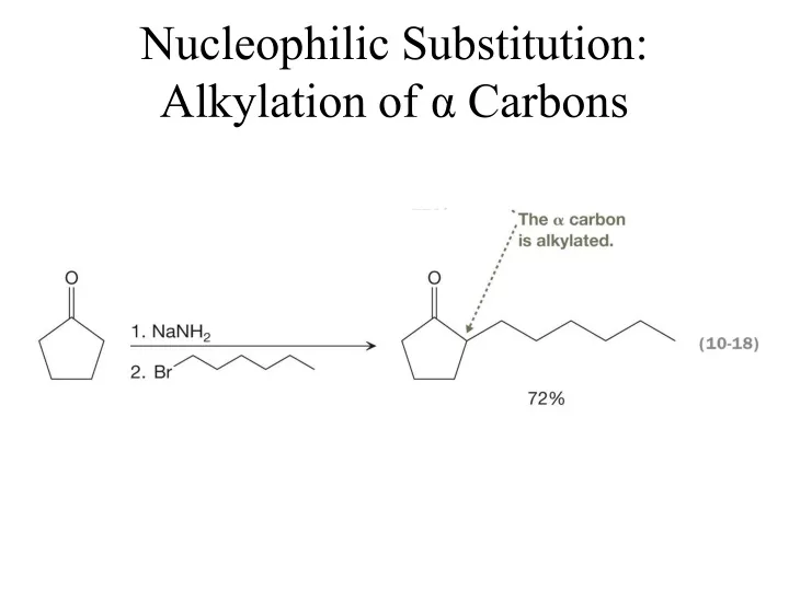 nucleophilic substitution alkylation of carbons