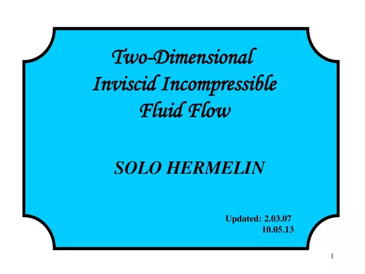 two dimensional inviscid incompressible fluid flow