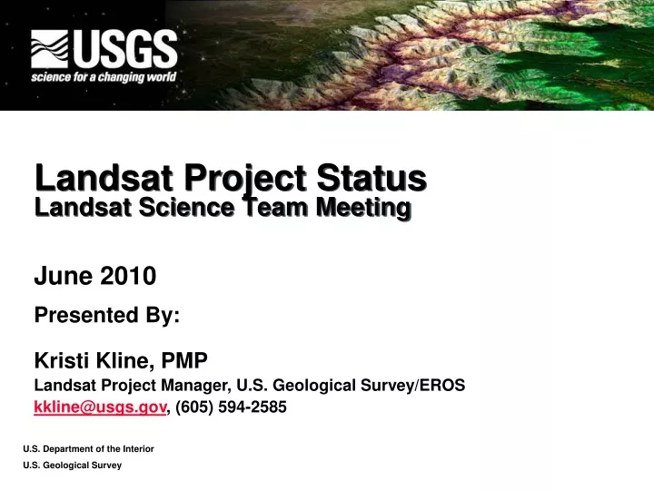landsat project status landsat science team meeting