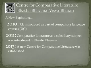 Centre for Comparative Literature Bhasha Bhavana ,  Visva-Bharati