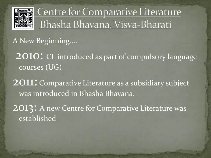 centre for comparative literature bhasha bhavana visva bharati