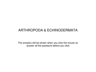 ARTHROPODA &amp; ECHINODERMATA