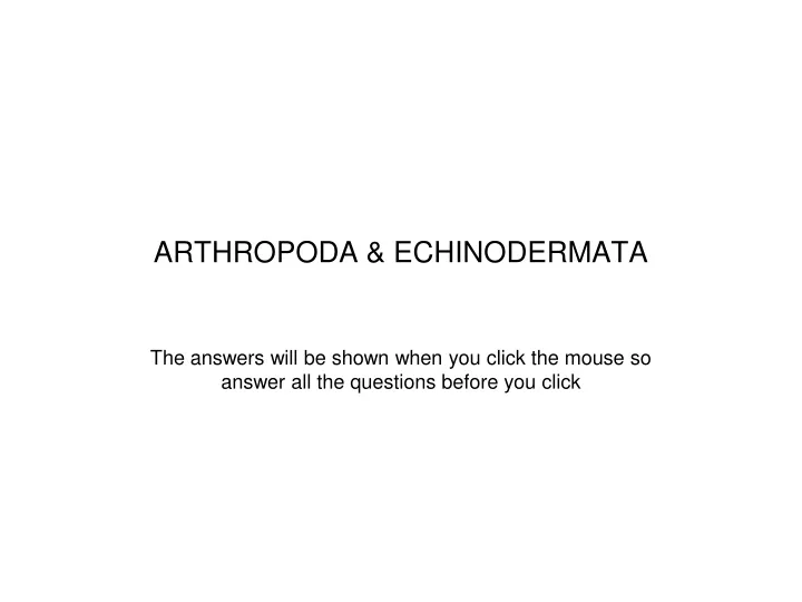 arthropoda echinodermata
