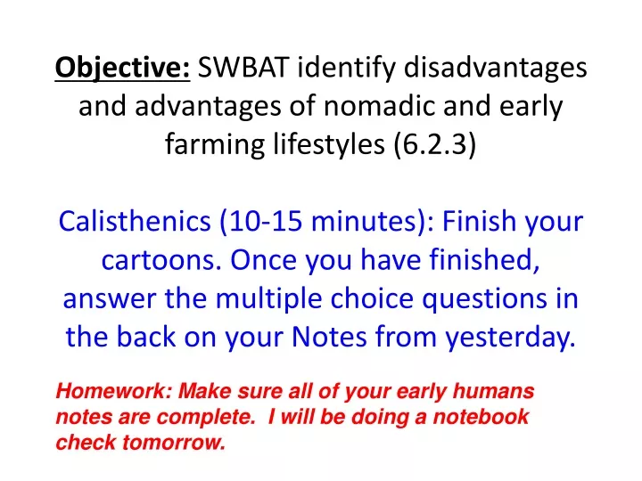 objective swbat identify disadvantages