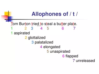 Allophones of / t /