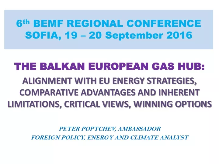 6 th bemf regional conference sofia 19 20 september 2016