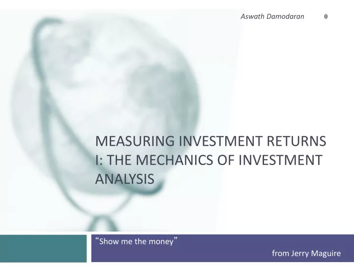 measuring investment returns i the mechanics of investment analysis