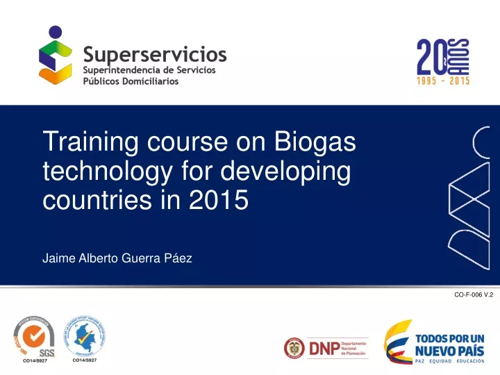 training course on biogas technology