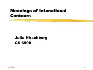 Meanings of Intonational Contours