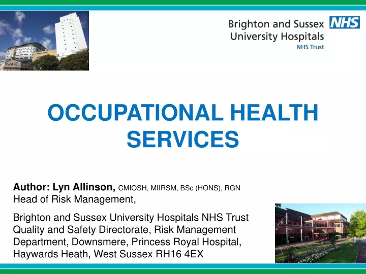 occupational health services