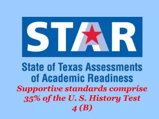 Supportive standards comprise 35% of the U. S. History Test 4 (B)