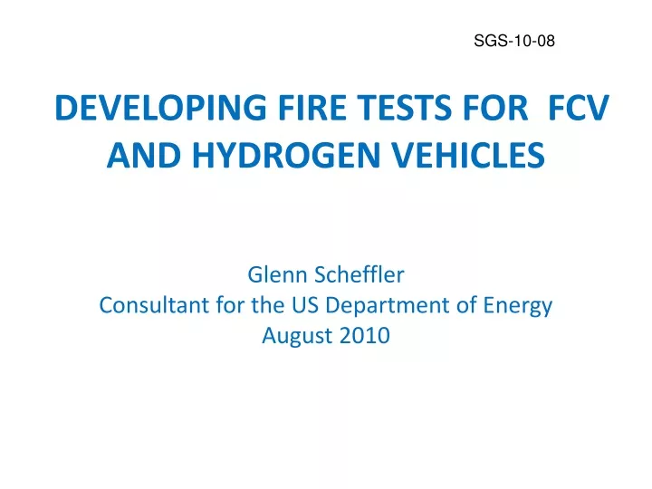 developing fire tests for fcv and hydrogen vehicles