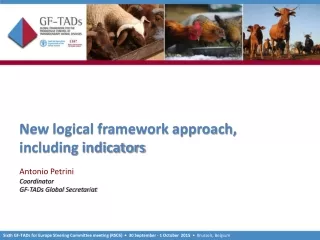 New logical framework approach, including indicators Antonio Petrini Coordinator