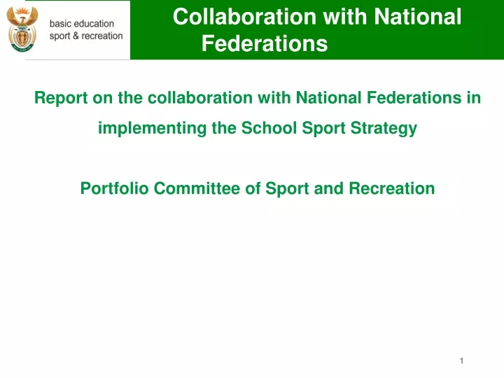 collaboration with national federations