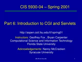 CIS 5930-04 – Spring 2001