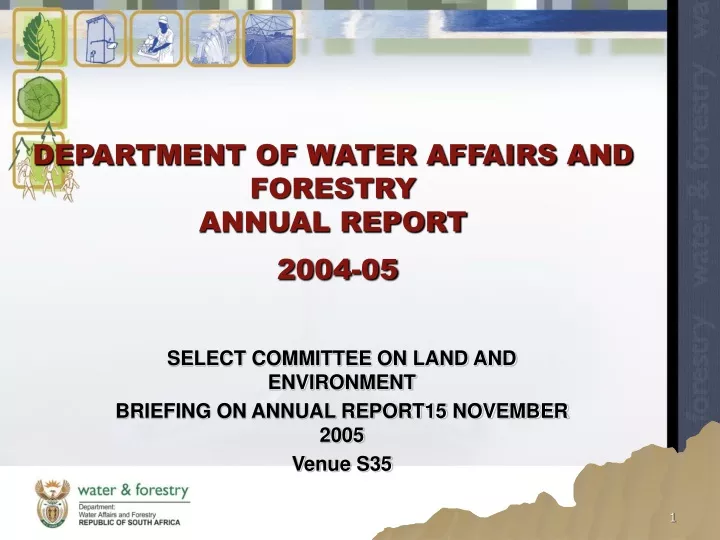 department of water affairs and forestry annual report 2004 05