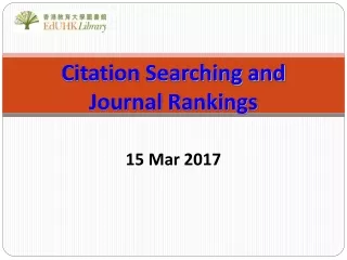 Citation Searching and Journal Rankings