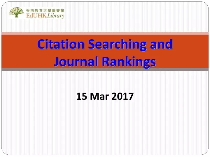 citation searching and journal rankings