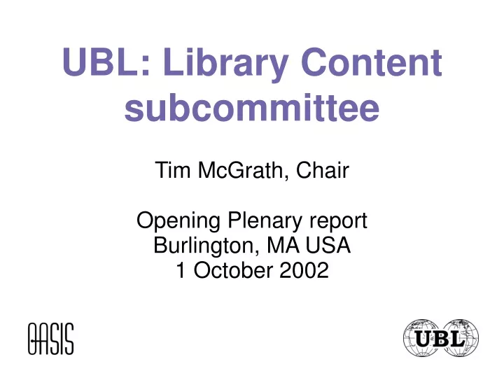 ubl library content subcommittee