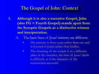 The Gospel of John: Context