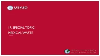 17. Special topic: Medical Waste