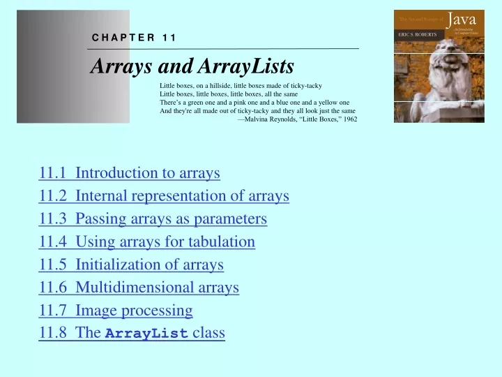 chapter 11 arrays and arraylists