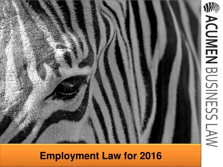 employment law for 2016