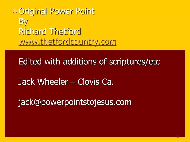 original power point by richard thetford
