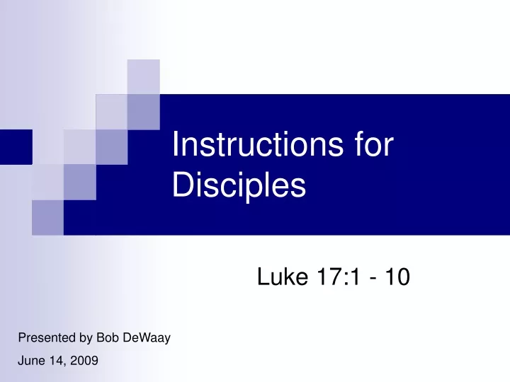 instructions for disciples