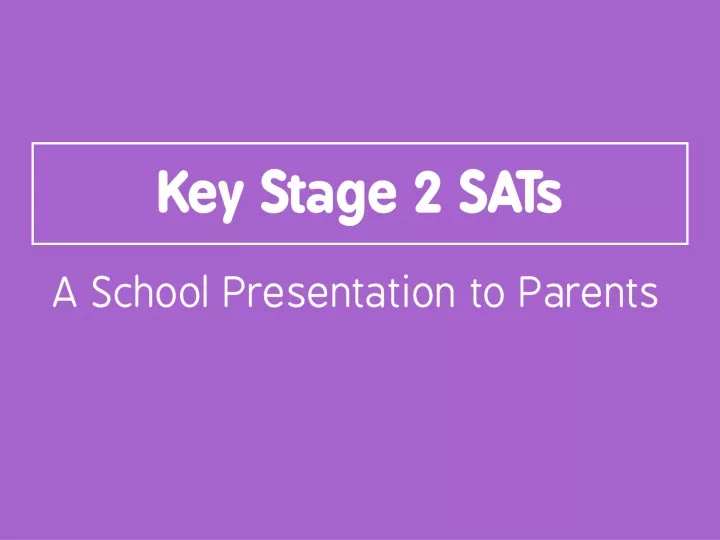 key stage 2 sats