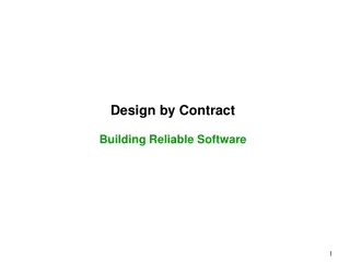 Design by Contract Building Reliable Software