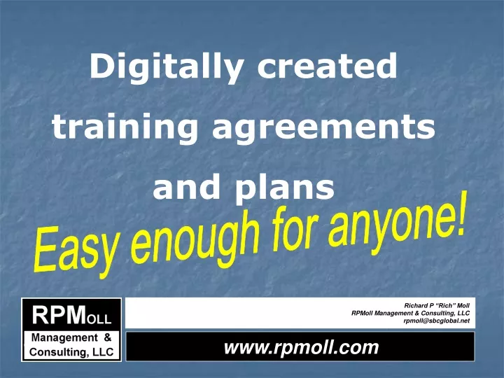 digitally created training agreements and plans