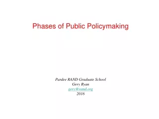 Phases of Public Policymaking