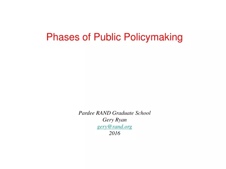 phases of public policymaking