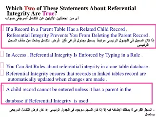 If a Record in a Parent Table Has a Related Child Record ,