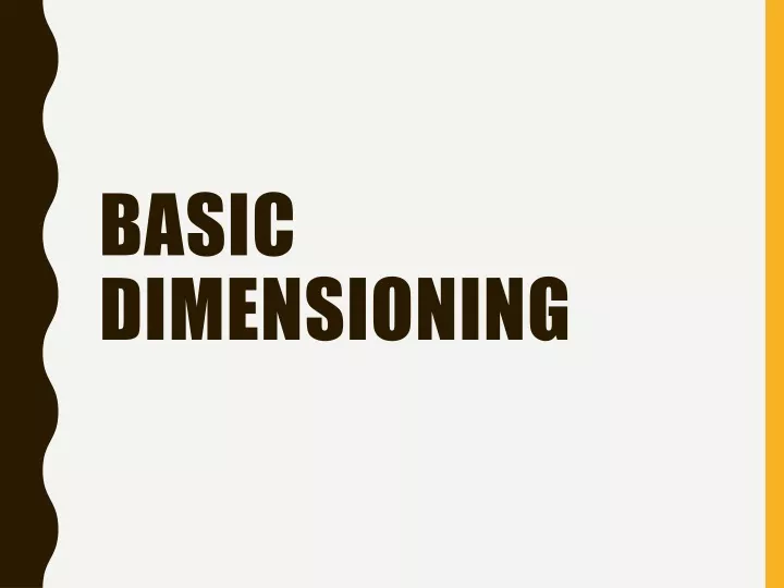 basic dimensioning
