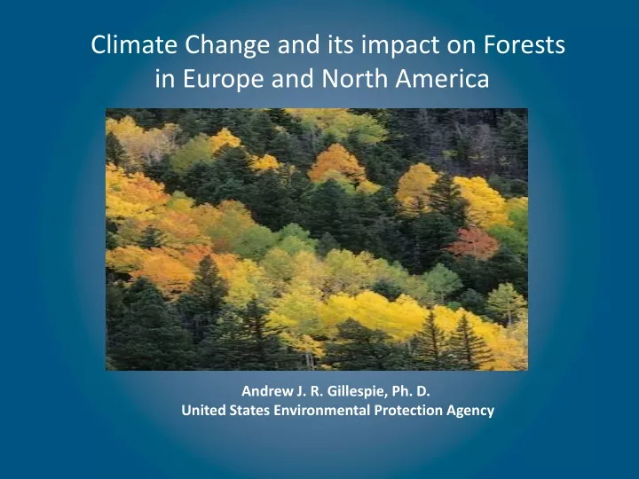 climate change and its impact on forests
