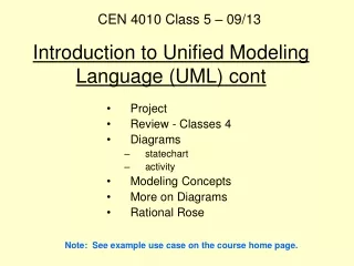 Introduction to Unified Modeling Language (UML) cont