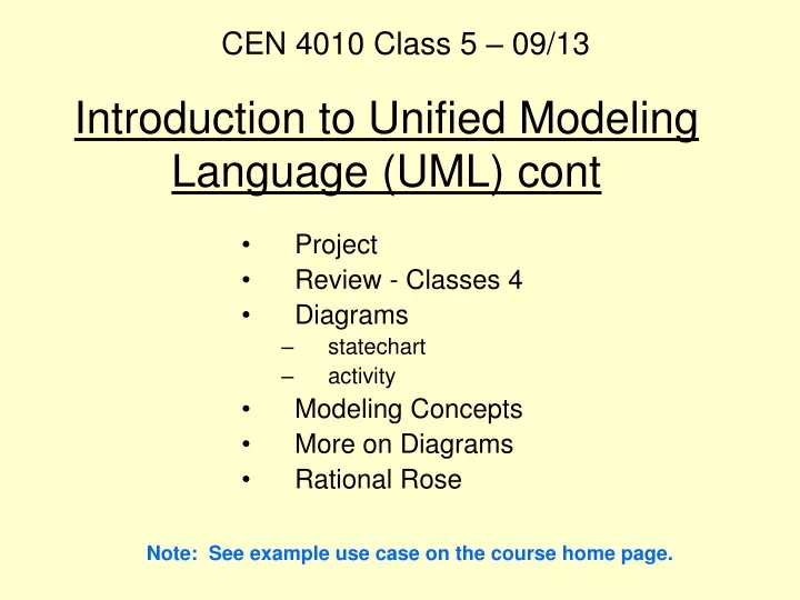 introduction to unified modeling language uml cont