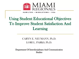 Using Student Educational Objectives To Improve Student Satisfaction And Learning