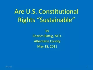 Are U.S. Constitutional Rights “Sustainable”