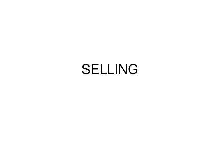 selling