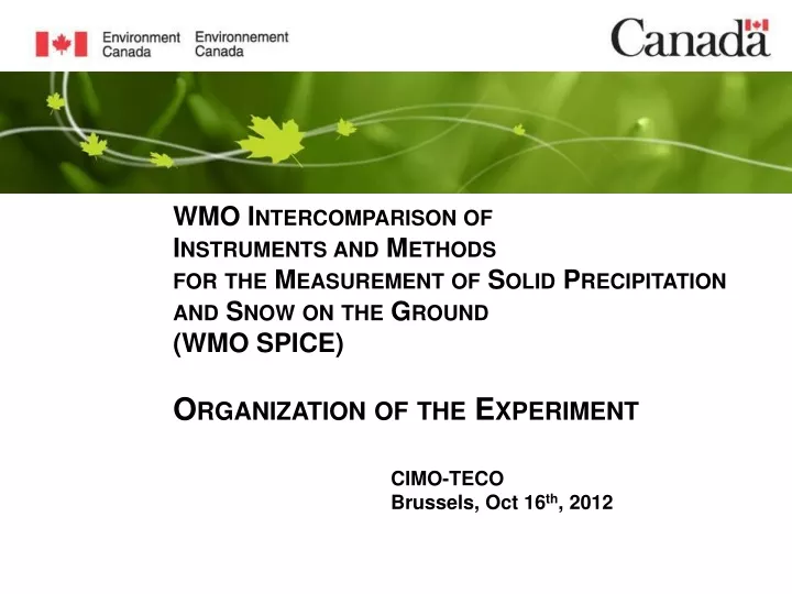 wmo intercomparison of instruments and methods