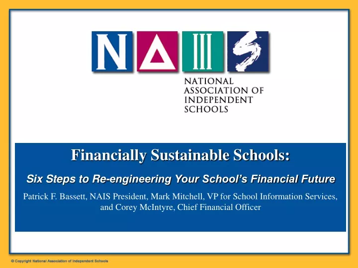 financially sustainable schools six steps