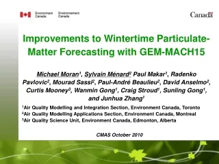 Improvements to Wintertime Particulate-Matter Forecasting with GEM-MACH15