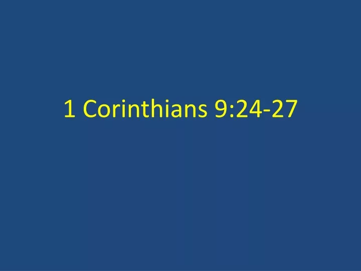 1 corinthians 9 24 27
